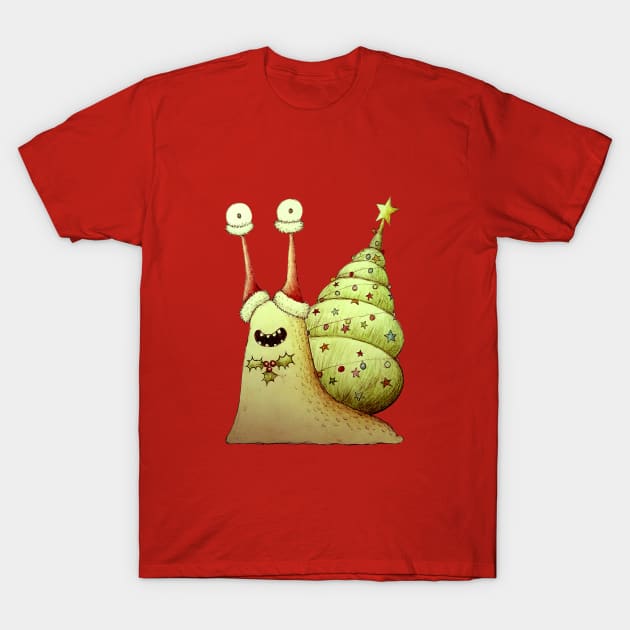 Christmas snail T-Shirt by mangulica
